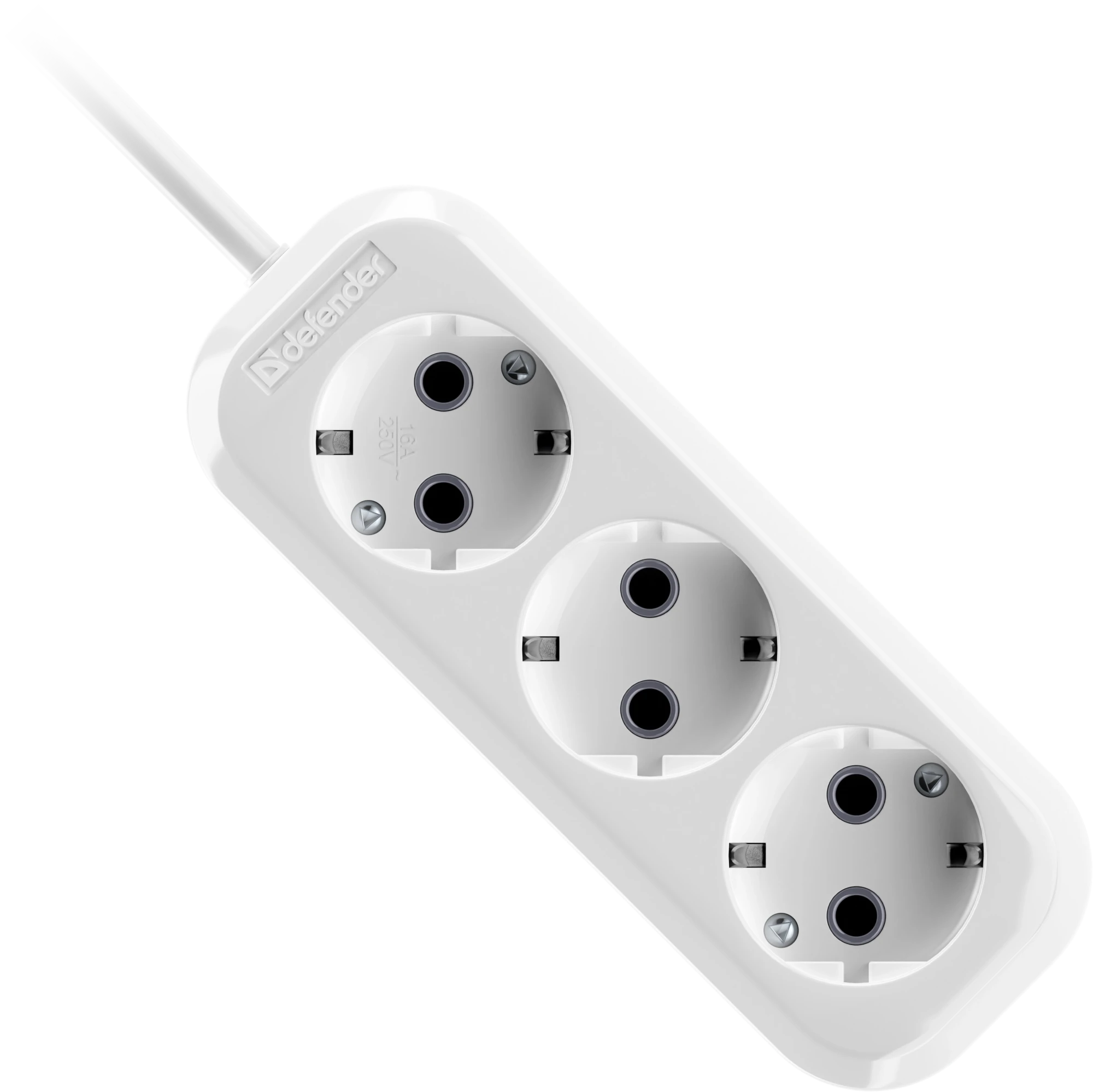 Удлинитель с заземлением Defender R330 16 А, 15 м, 3 розетки, белый (99370) Удлинитель с заземлением Defender R330 16 А, 15 м, 3 розетки, белый (99370)