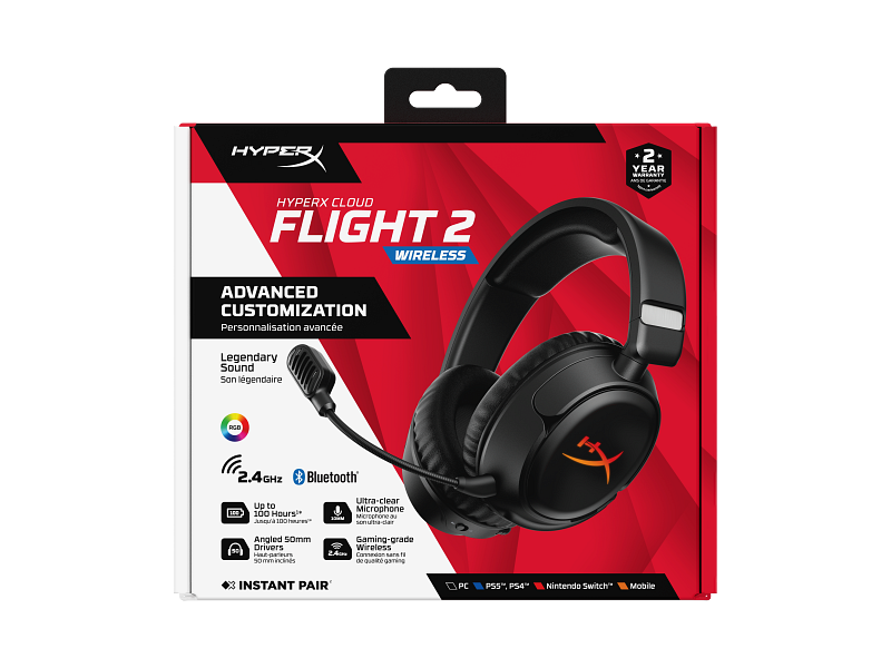 Bluetooth гарнитура HyperX Cloud Flight 2 Wireless - Black (B5VC4AA)
