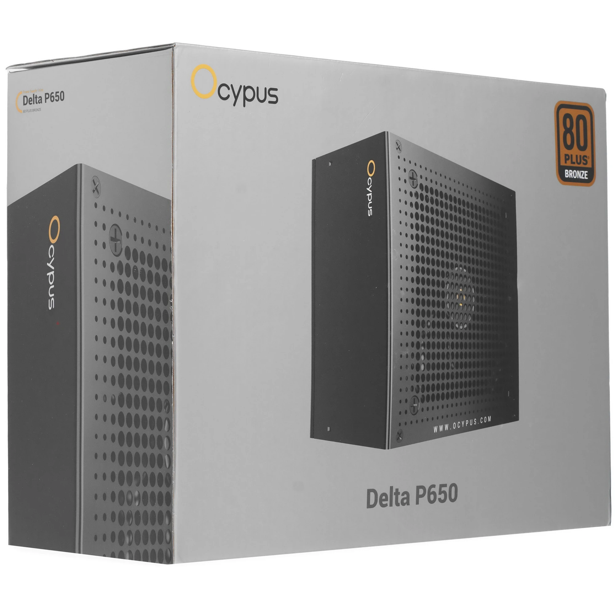 Блок питания Ocypus Delta P650 650W 80+ Bronze, Черный (Delta-P650-B1FDBK024X-EU)