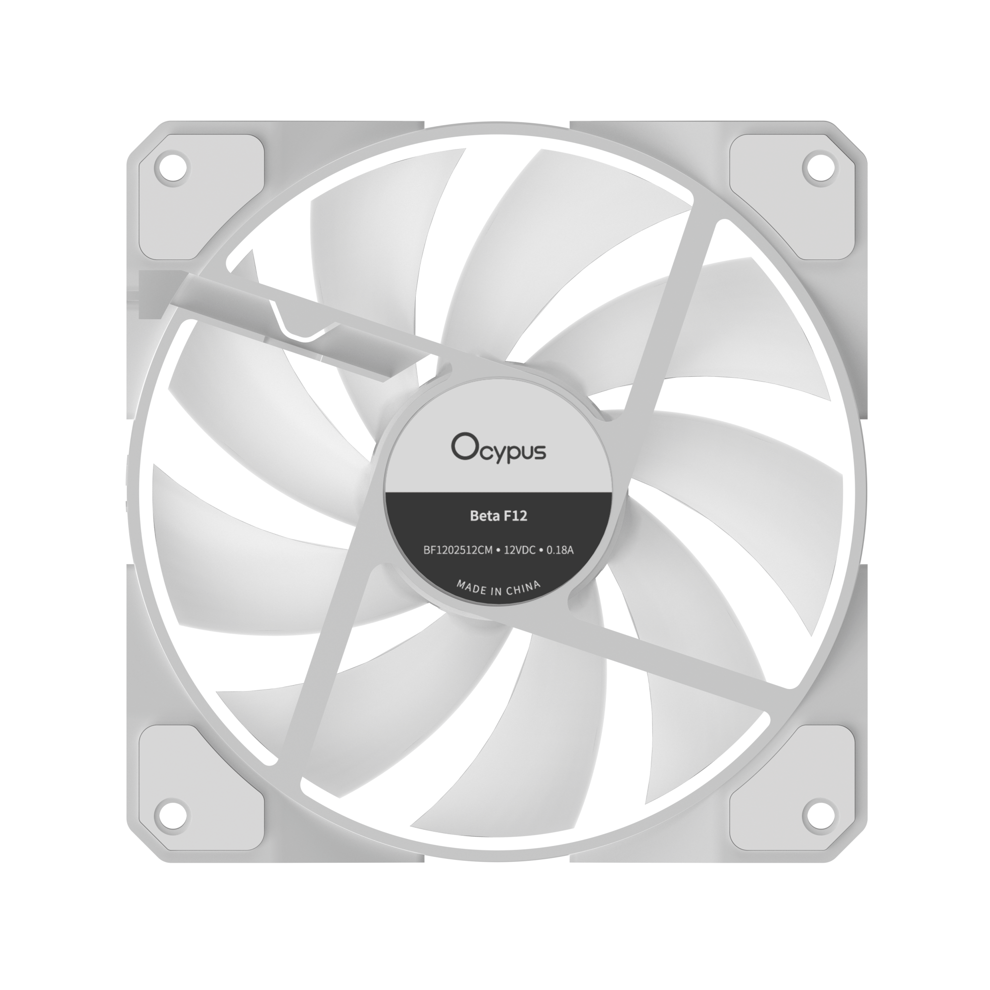 Вентилятор для корпуса Ocypus Beta F12 WH ARGB REVERSE BLADE, Белый (Beta-F12-WH1AM01X-GL)