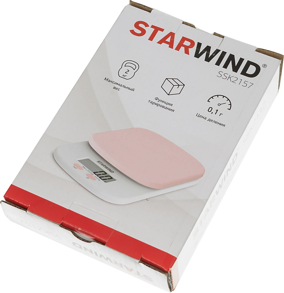 Весы кухонные электронные Starwind розовый (SSK2157)