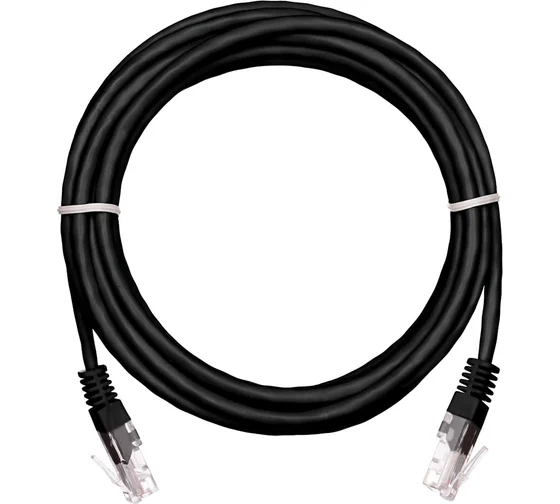 Патч-корд UTP, Кат.5е, 5м, NETLAN, 4 пары, черный, упак. 10шт (EC-PC4UD55B-BC-PVC-050-BK)