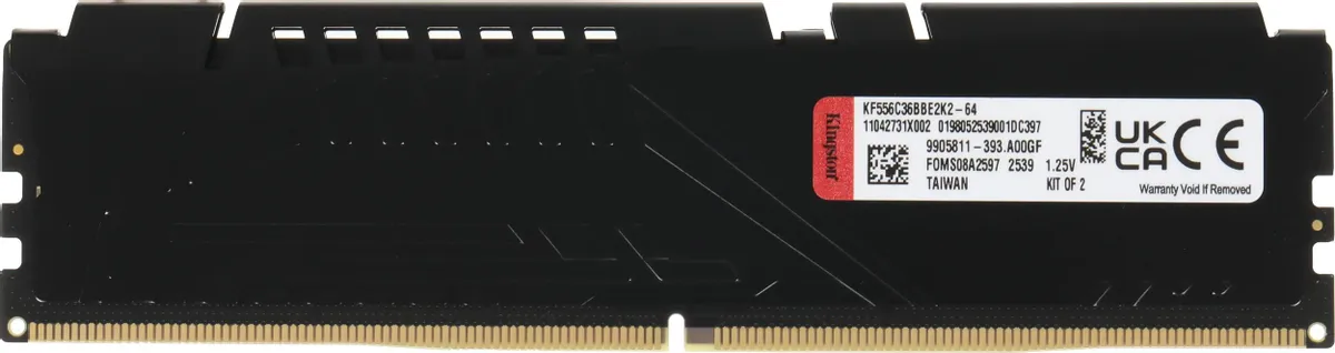 Оперативная память Kingston FURY Beast Black DDR5 64GB (Kit of 2) 5600MT/s (KF556C36BBE2K2-64)