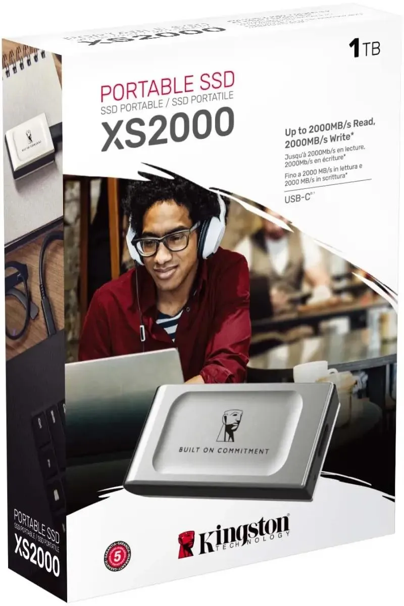 Внешний SSD диск USB Kingston XS2000 1TB,silver (SXS2000/1000GA)