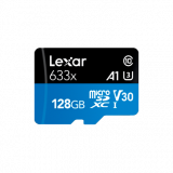 Карта памяти LEXAR 128GB High-Performance 633x microSDXC UHS-I, up to 100MB/s read 45MB/s write C10 A1 V30 U3, Global EAN: 843367119707 (LSDMI128BB633A)