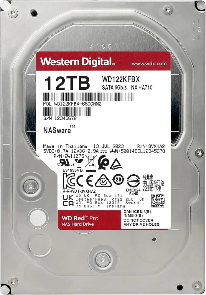Жесткий диск для NAS систем HDD 12Tb Western Digital Red PRO (WD122KFBX) Жесткий диск для NAS систем HDD 12Tb Western Digital Red PRO (WD122KFBX)