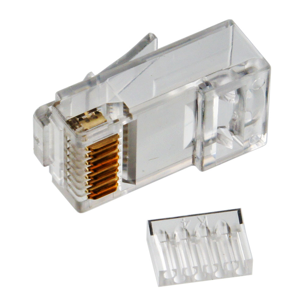 Коннектор RJ45 UTP 8P8C, универсальный, cat.6, 100 шт. (TWT-PL45-8P8C-6)