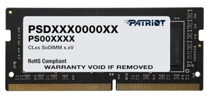 Оперативная память SODIMM DDR4 PC-25600 (3200 MHz) 16Gb PATRIOT (память для ноутбуков)  (PSD416G320081S) Оперативная память SODIMM DDR4 PC-25600 (3200 MHz) 16Gb PATRIOT (память для ноутбуков)  (PSD416G320081S)