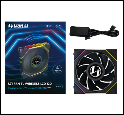 Вентилятор для корпуса Lian Li Uni Fan TL Wireless LCD 120 ARGB Reverse Blade, Black (12RTLLCD1W1B)