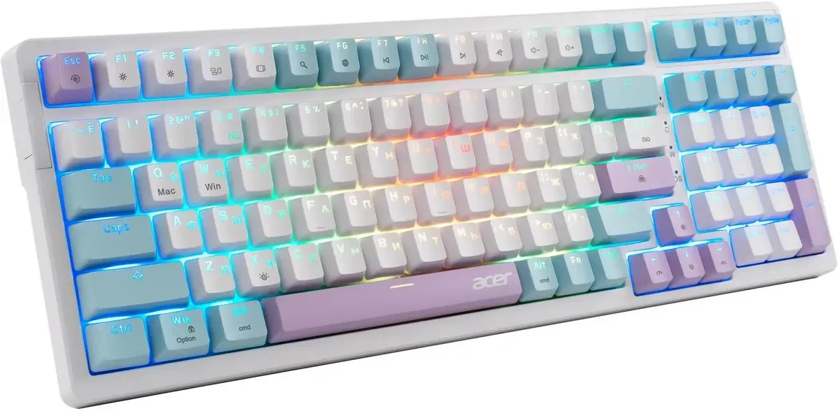 Клавиатура Acer OKW304 белый USB (ZL.KBDCC.01V)