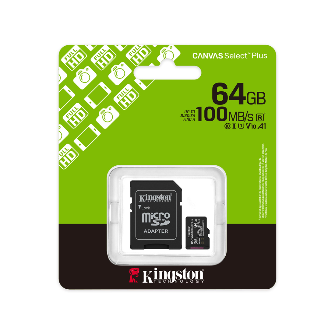 Карта памяти MicroSD 64GB Class 10 UHS-I Kingston SDCS3/64GB (SDCS3/64GB)