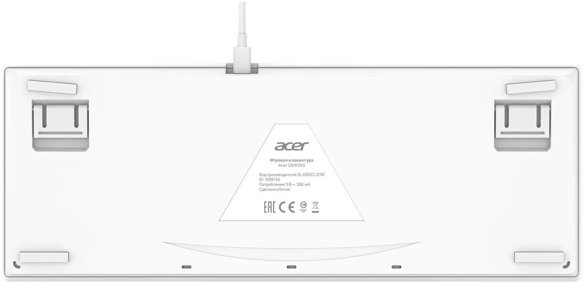 Клавиатура Acer OKW305 White/Blue/Red (ZL.KBDCC.01W)