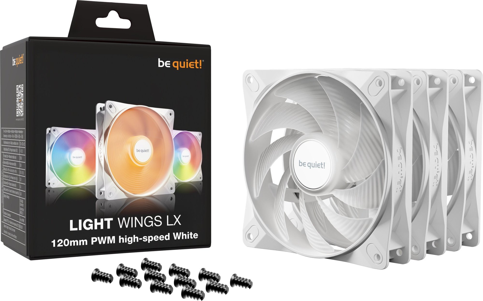 Вентилятор для компьютерного корпуса Bequiet! Light Wings LX 120mm PWM high-speed Triple pack White (BL125)