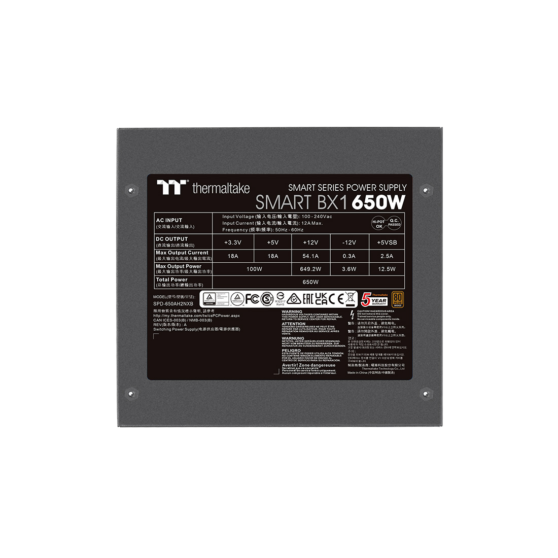 Блок питания Thermaltake Smart BX1 D2D 650W (Bronze) (PS-SPD-0650NNFABE-4)