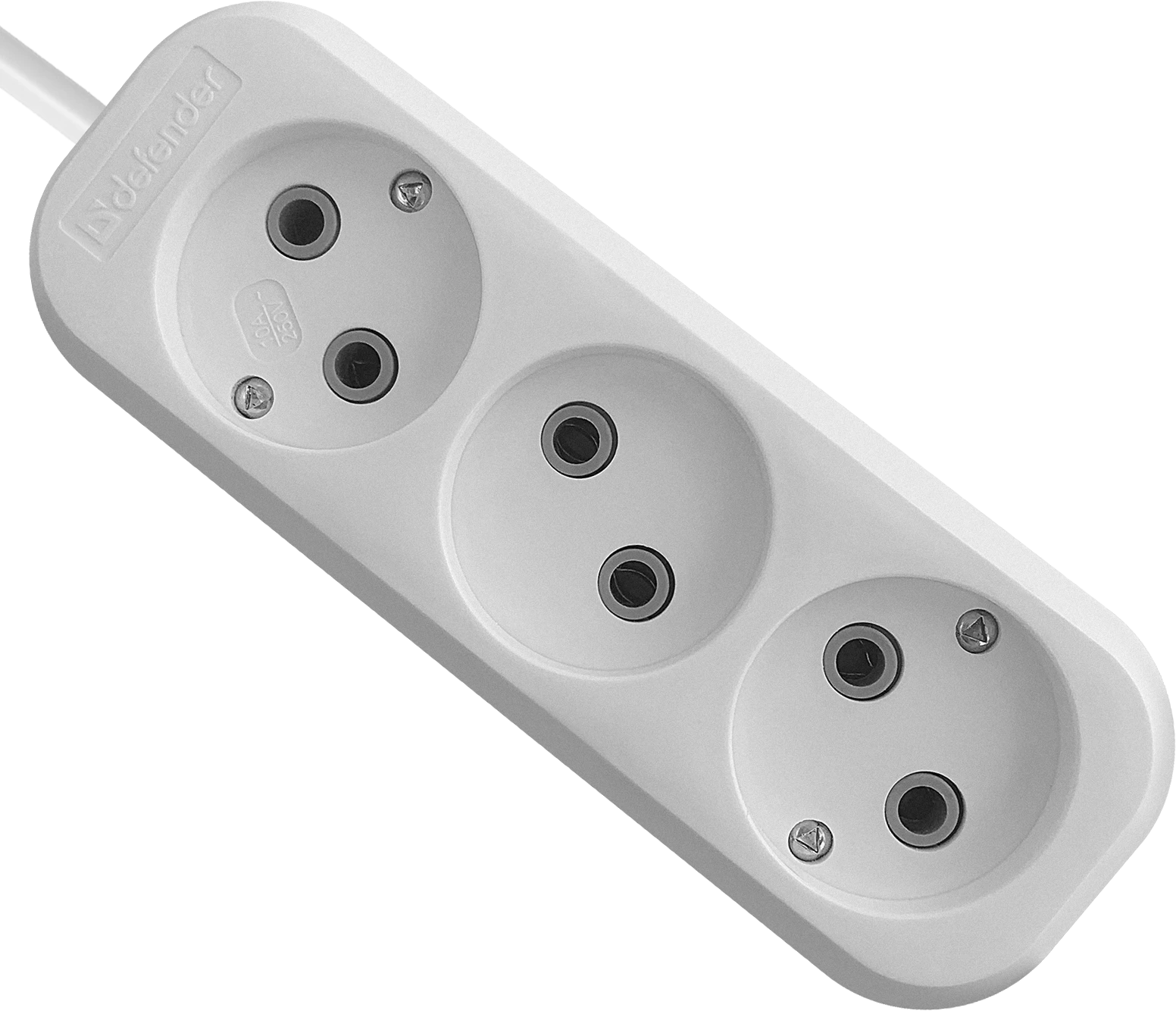 Удлинитель без заземления Defender B230 10 А, 3 м, 3 розетки, белый (99277) Удлинитель без заземления Defender B230 10 А, 3 м, 3 розетки, белый (99277)