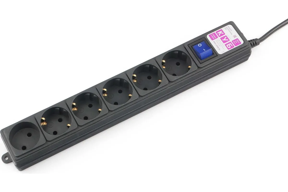 Сетевой фильтр Power Cube, 3м, 6 розеток, Черный (SPG6-B3M) Сетевой фильтр Power Cube, 3м, 6 розеток, Черный (SPG6-B3M)