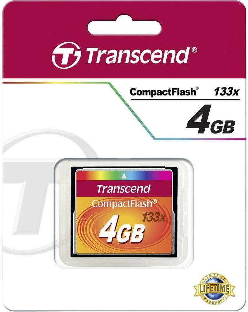 Карта памяти Flash Transcend TS4GCF133, Compact Flash 4GB 133x (TS4GCF133)