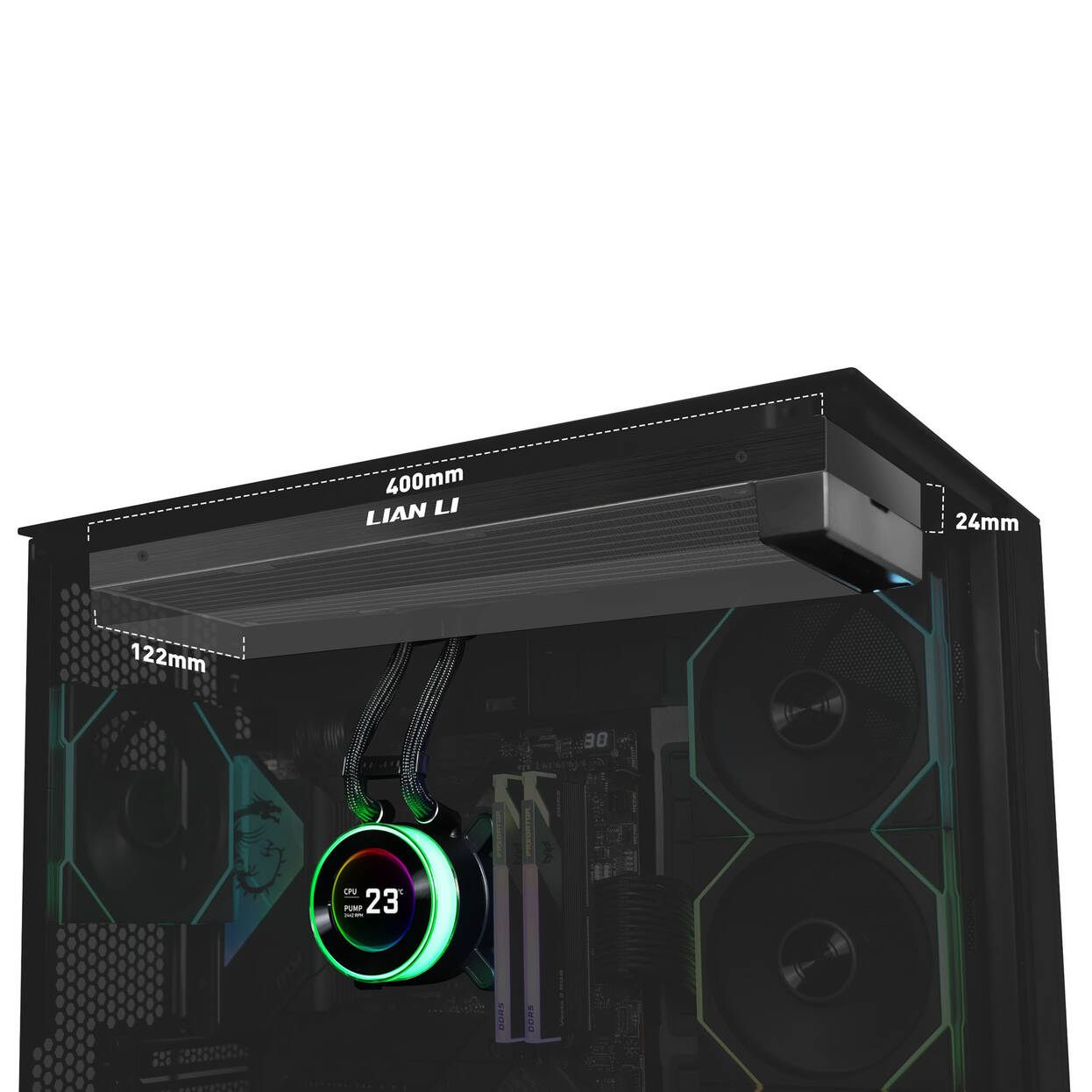 Водяное охлаждение для CPU Lian Li Hydroshift lI LCD-C 360N Black (G89.GHS2LCD36B.00)