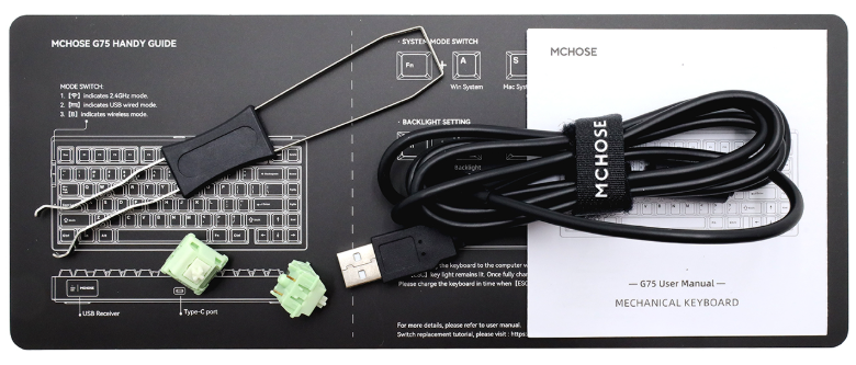 Клавиатура MCHOSE G75 PRO, Matcha Latte Switch, Black Pink (G75-16A)