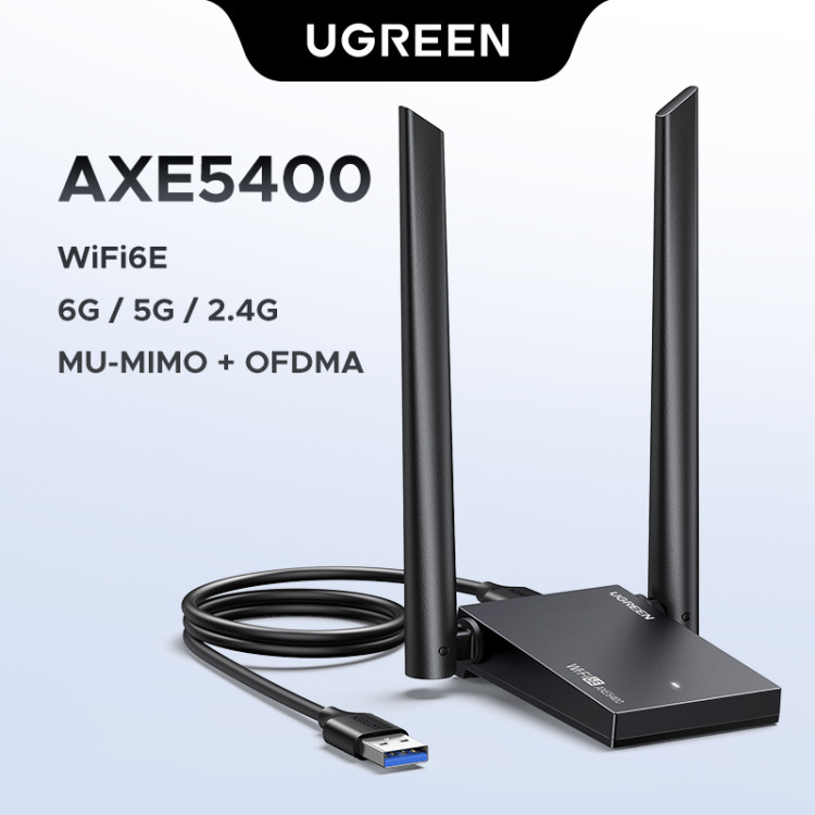 Беспроводной сетевой адаптер UGREEN Wi-Fi6E AXE5400 2.4GHz/5GHz/6GHz CM787 (75917) 
