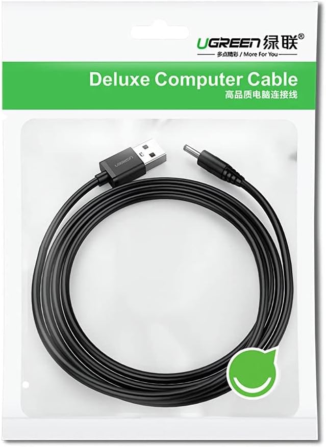 Кабель питания Ugreen US277, USB(m) на 5V/2A, 3.5мм, 1м (10376)