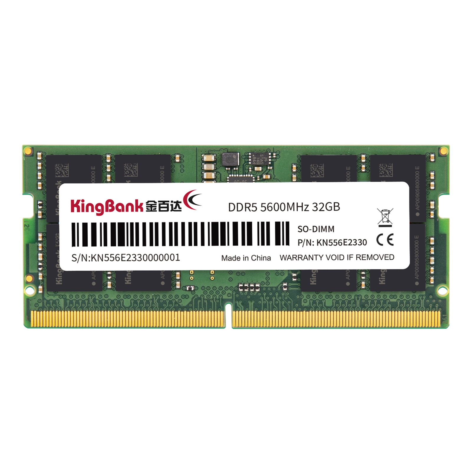 Оперативная память для ноутбука SO-DIMM KingBank KDSN DDR5 16 GB 5600MHz (K5.01.FN05DD4002)