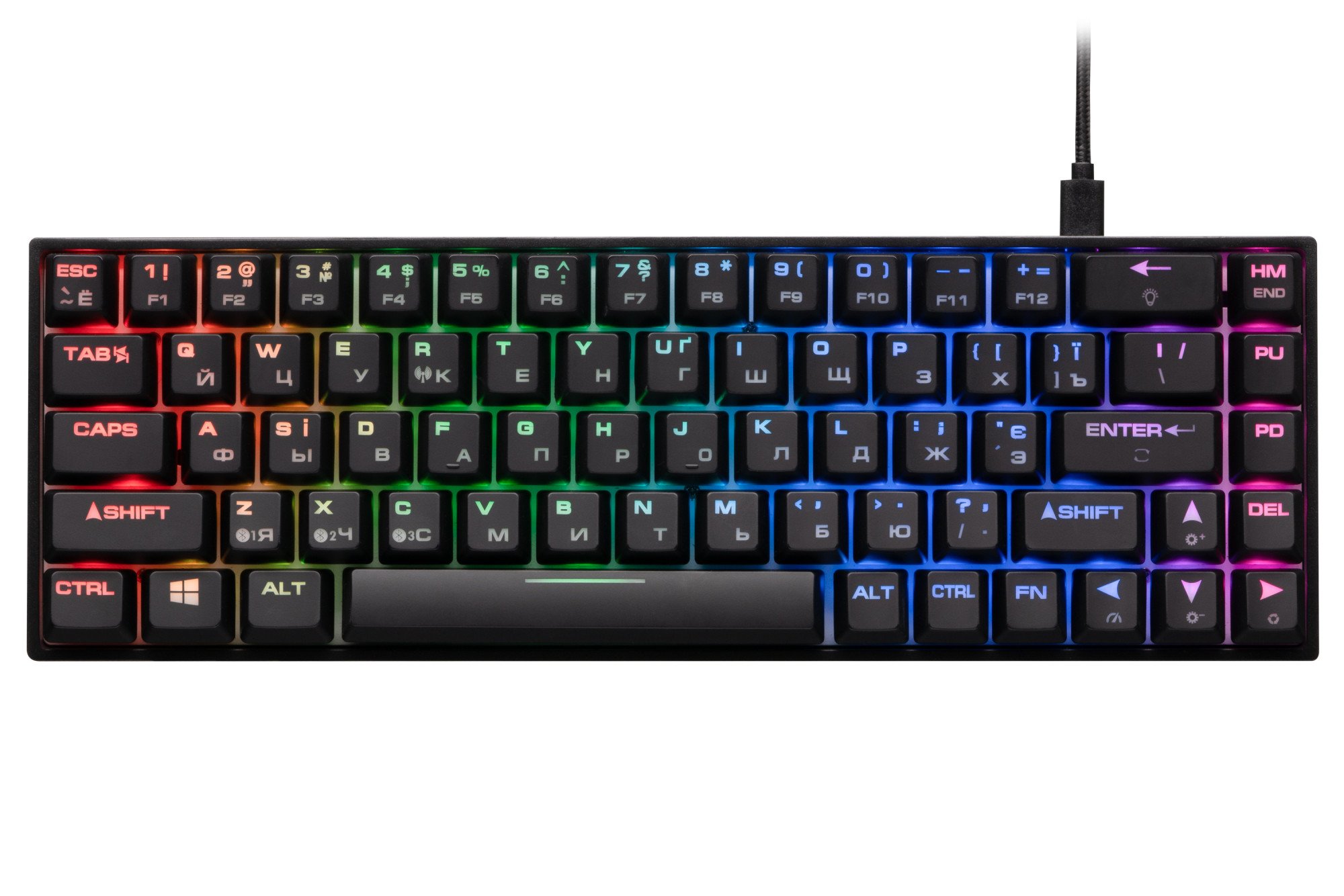 Клавиатура 2E Gaming KG380 RGB, Blue switch, Black (2E-KG380UBK-BL)