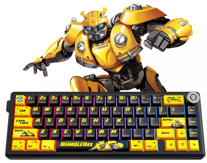 Клавиатура беспроводная Transformers TF-GK02, Yellow (Black) (TF-GK02, Yellow)