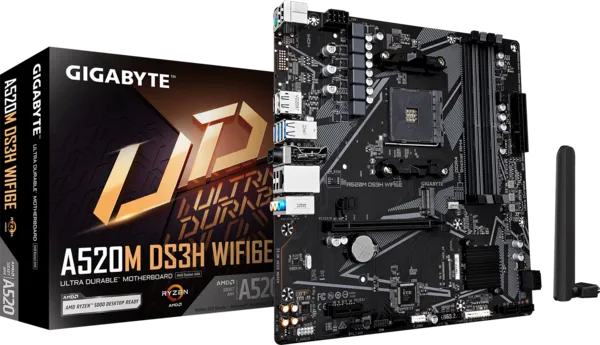 Материнская плата GIGABYTE A520M DS3H WIFI6E (A520M DS3H WF6E)