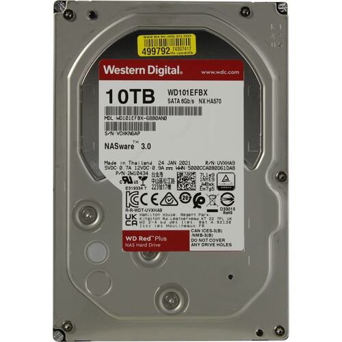 Жесткий диск для NAS систем HDD 10Tb Western Digital RED Plus (WD101EFBX) Жесткий диск для NAS систем HDD 10Tb Western Digital RED Plus (WD101EFBX)
