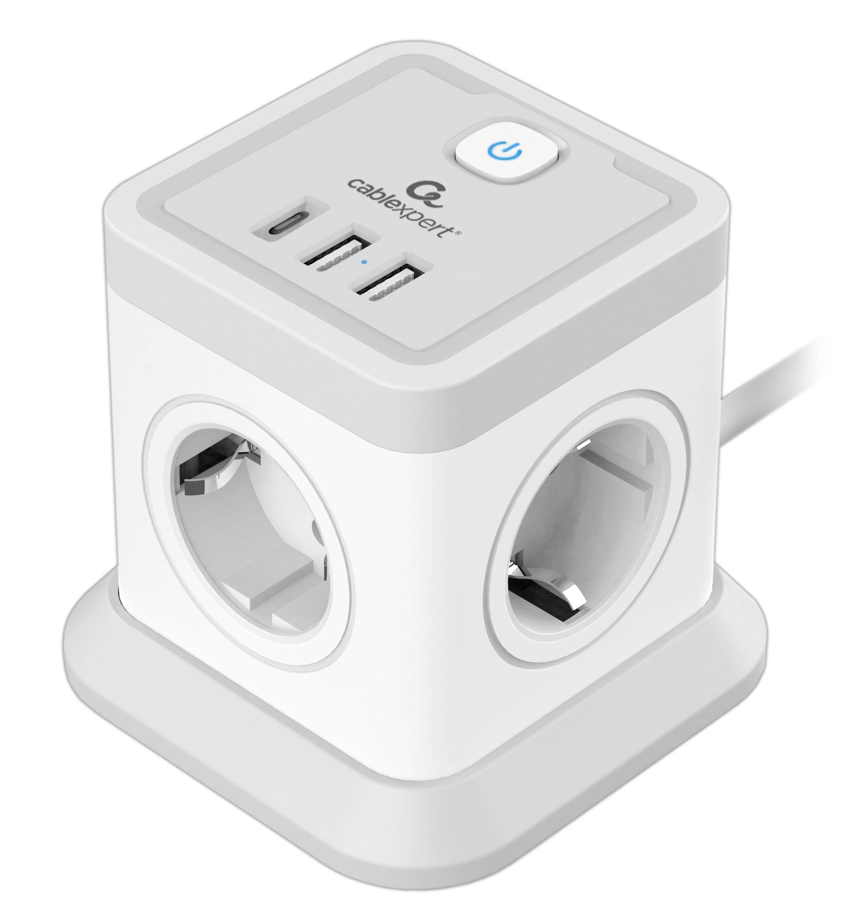 Сетевой фильтр Cablexpert Tower, TWR-4-CU2-W-2 белый (TWR-4-CU2-W-2)