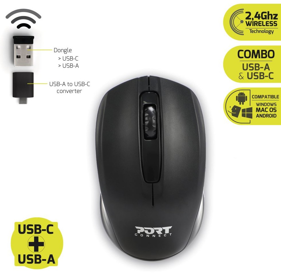 Рюкзак для ноутбука Port Designs PREMIUM + мышь 15.6", Black (501901)