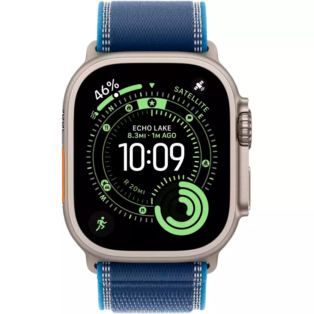 Смарт часы Apple Watch Ultra 3 GPS + Cellular 49mm Natural Titanium Case with Blue/Bright Blue Trail Loop - M/L (MEWU4QR/A)