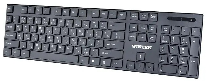 Клавиатура беспроводная Wintek WS-KB-8203, рус/англ/каз, чёрная (WS-KB-8203)