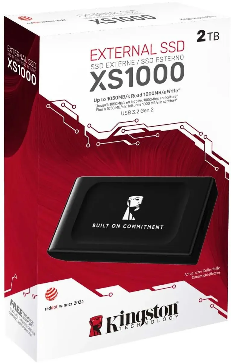 Жесткий диск SSD внешний Kingston XS1000 2000GB черный (SXS1000/2000GA)