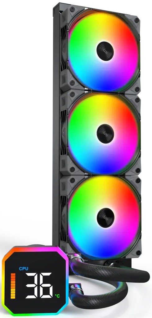 Водяное охлаждение для CPU Montech HyperFlow Digital 360, Black (HyperFlow Digital 360 (B))