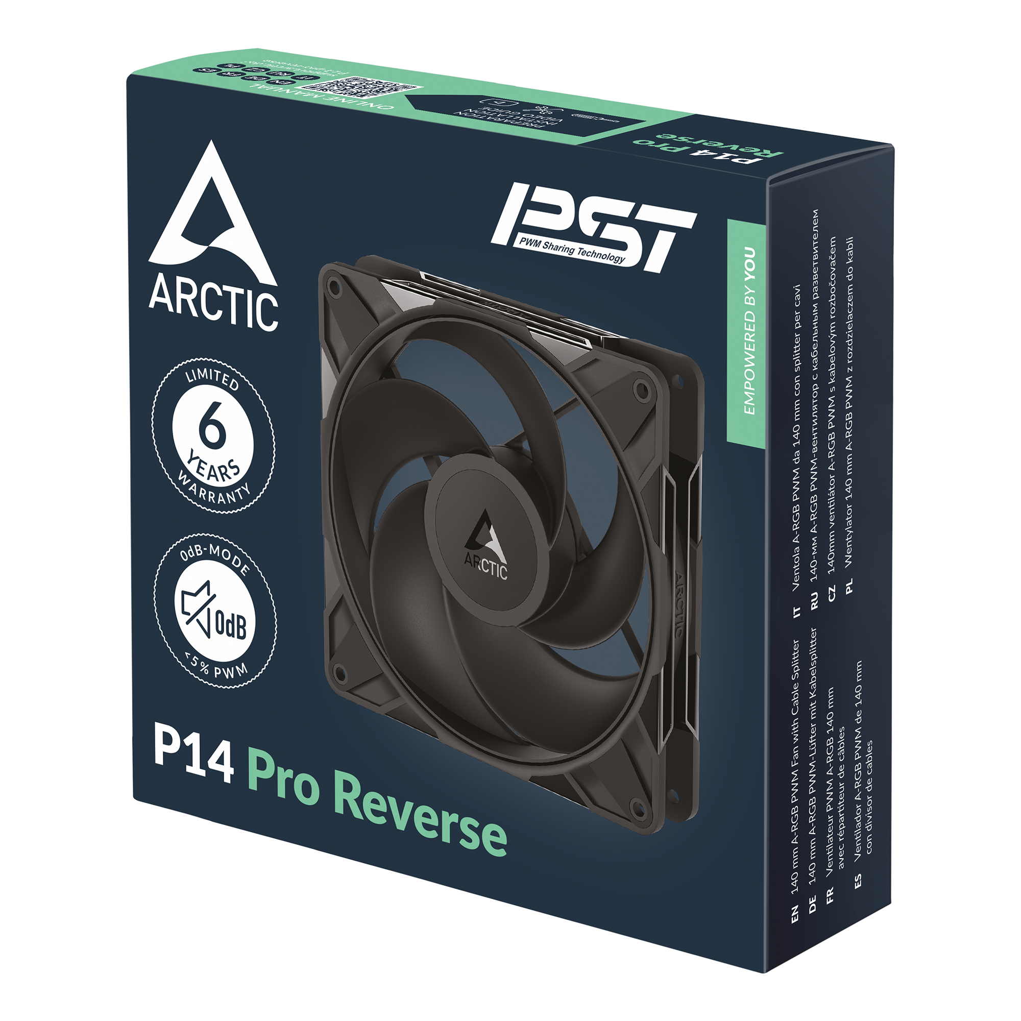 Кулер для корпуса ARCTIC P14 Pro Reverse, Black (ACFAN00329A)