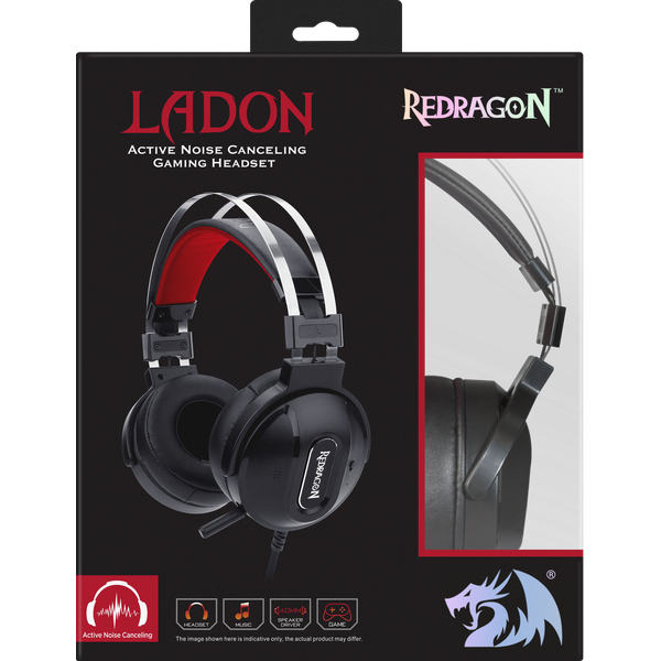 Наушники-гарнитура игровые Redragon Ladon красный + черный (75160)
