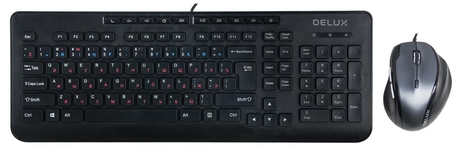 Клавиатура Delux DLD-6220OUB, Black + мышь (DLD-6220OUB)
