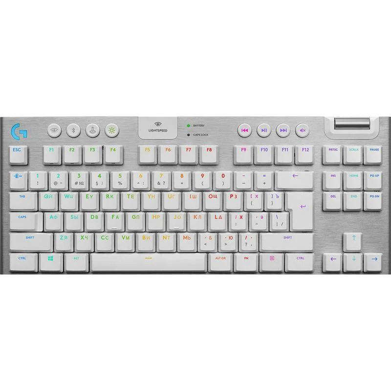 Клавиатура беспроводная LOGITECH G915 TKL (GL Tactile Brown), белый (920-010117)