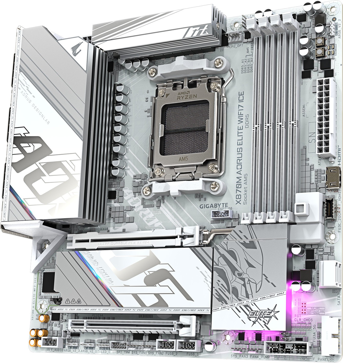 Материнская плата GIGABYTE X870M AORUS ELITE WIFI7 ICE (X870M A ELITE WF7 ICE)
