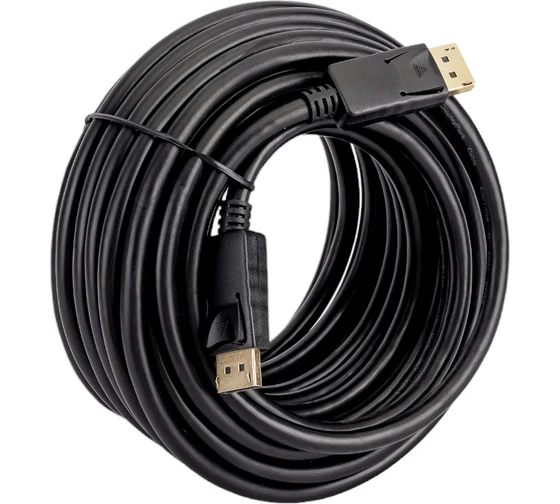 Кабель DisplayPort Cablexpert CC-DP2-10M, 20M/20M, v1.2, экран, 10м, черный, пакет (CC-DP2-10M)