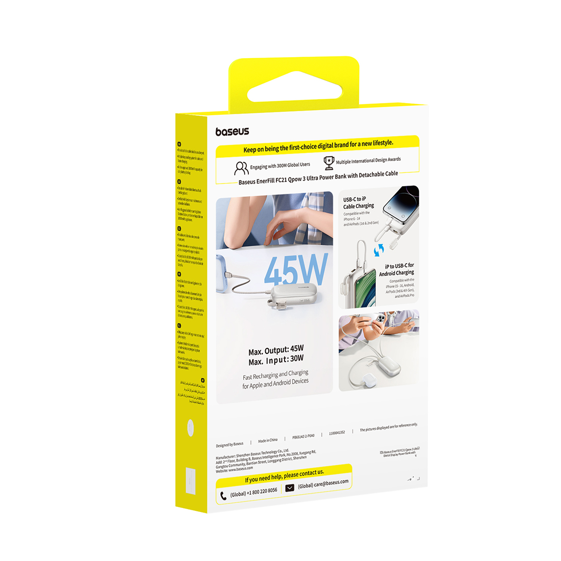 Портативный внешний аккумулятор Baseus EnerFill FC21 Qpow 3 Ultra, 10000mAh 45W - Titanium (E0027Q01)