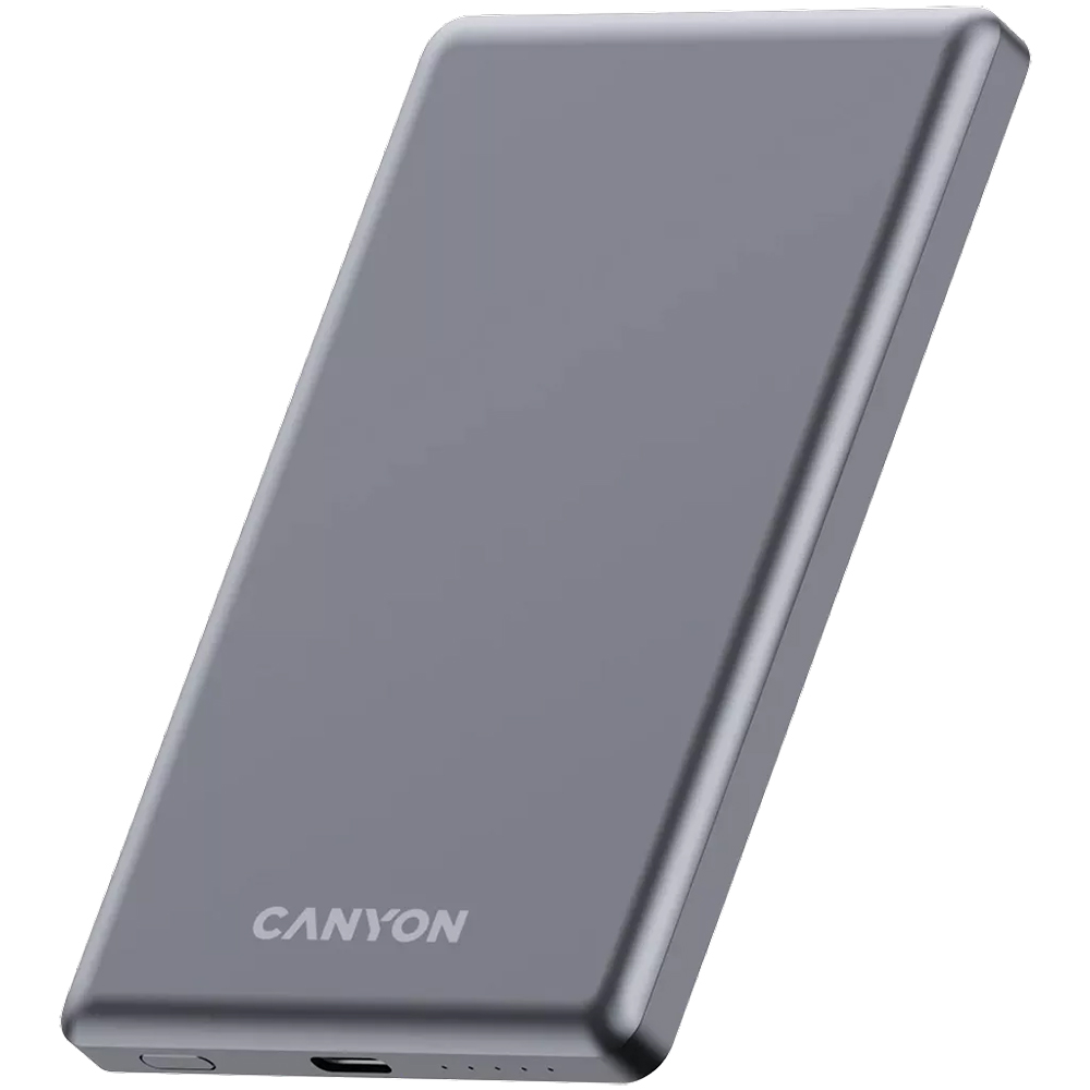 Power Bank CANYON OnPower 505 slim Magnetic 5000 mAh PD20W Dark Grey (CNS-CPB505DG)
