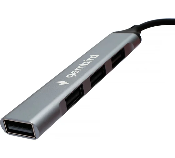 USB Хаб 4 port, Gembird  UHB-C201, Type-C, USB 2.0, black (UHB-C201)