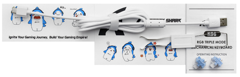 Клавиатура Attack Shark K86, Linear Blue Whale switch, Business grey (K86-GR)