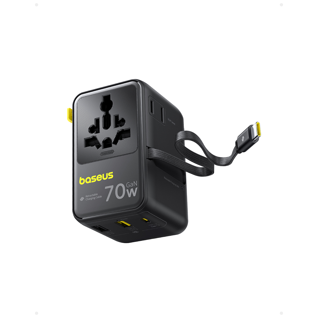 Адаптер питания Baseus EnerCore CG11 Universal Travel Adapter 70W 2AC+2U+2C Cosmic Black (E0307E00)