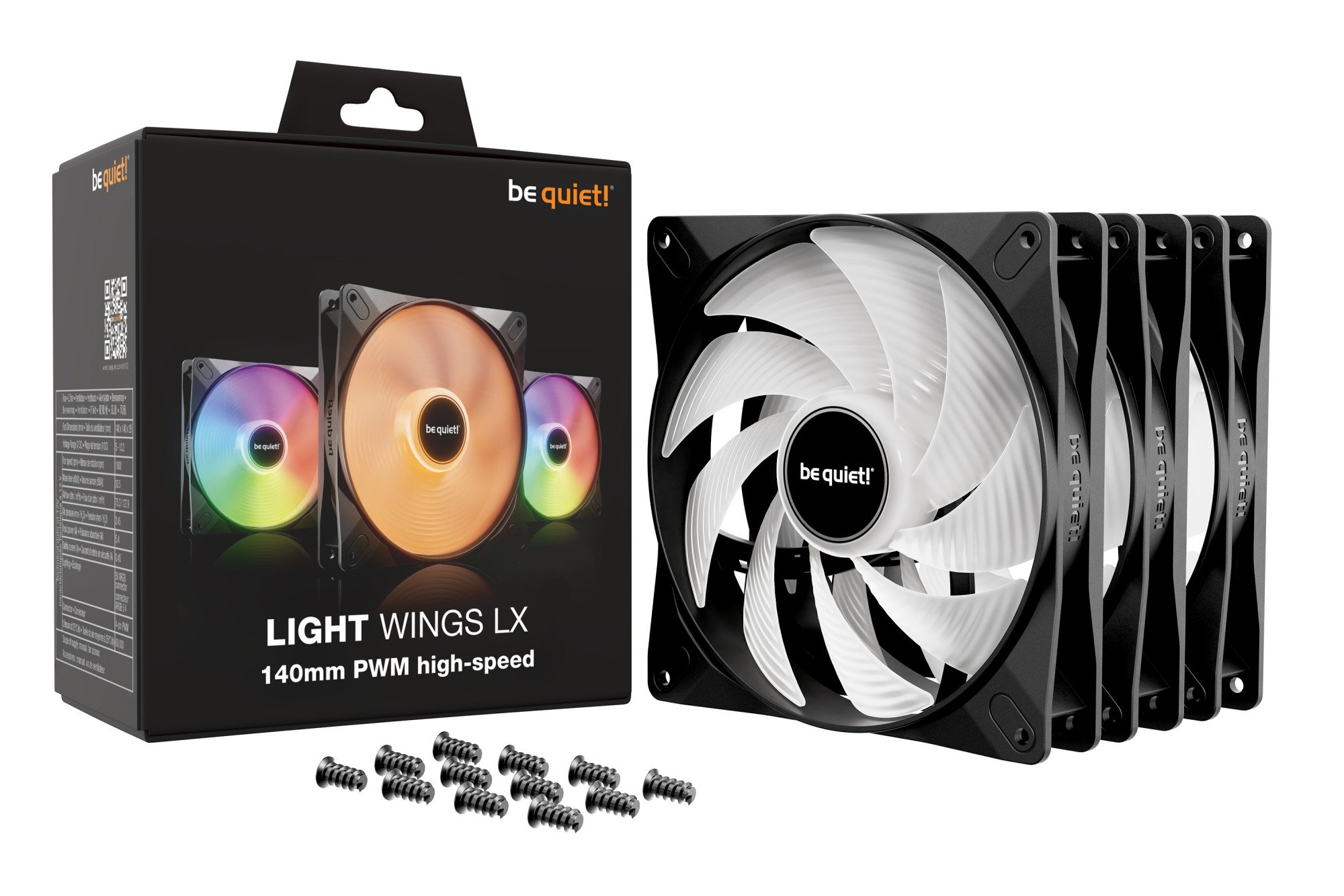Вентилятор для компьютерного корпуса Bequiet! Light Wings LX 140mm PWM high-speed Triple-pack (BL130)