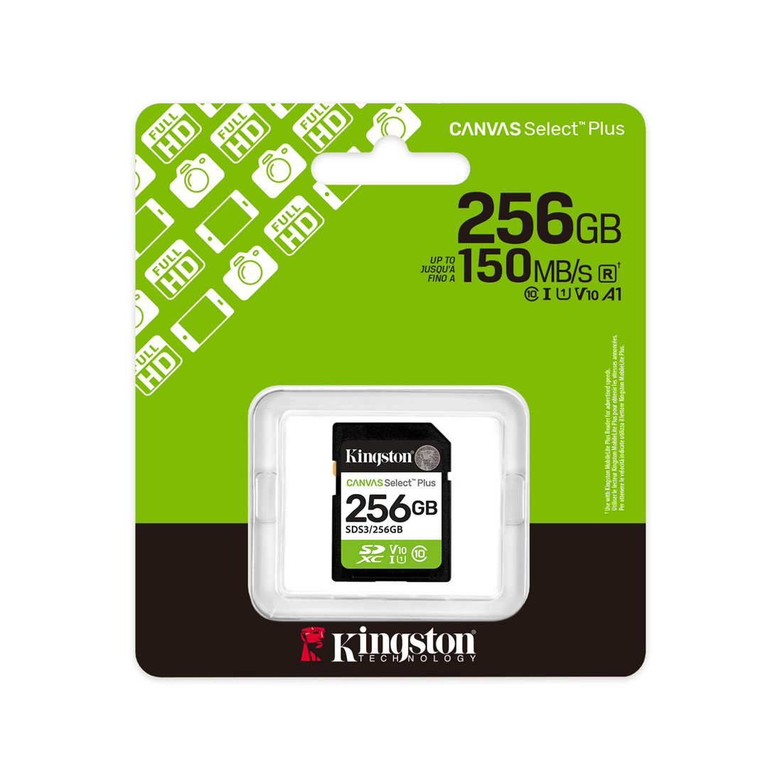 Карта памяти MemoryCard microSDXC 256GB, Kingston, Class 10, UHS-I (U1), Video Class 10 (SDS3/256GB)