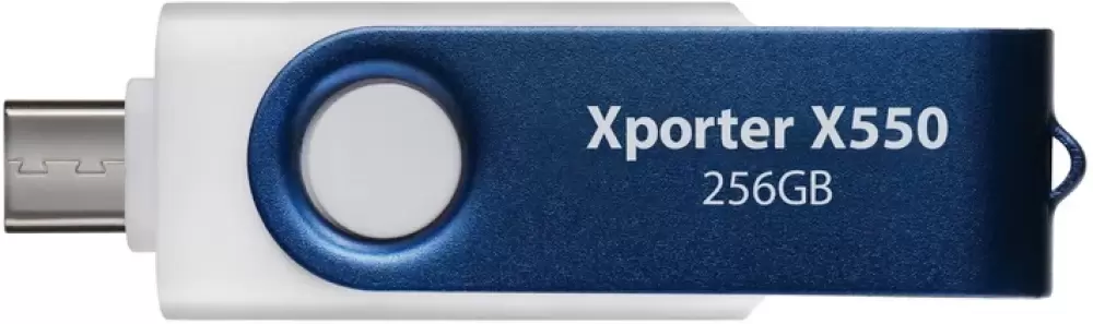 USB флеш-накопитель 256GB Patriot Xporter X550, USB 3.2/Type-C, white-blue (PS256GX550AAD)
